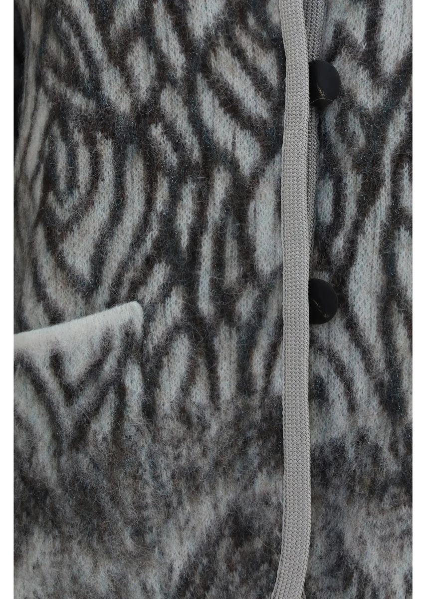 Cardigane Heron Feather motif brushed Cardigan - Img 3