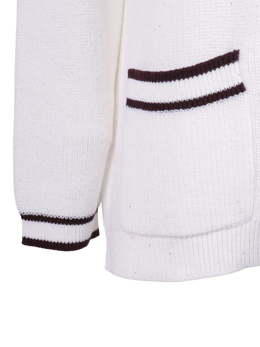 Cardigane Pannocchia cardigan with contrast trim - Img 3