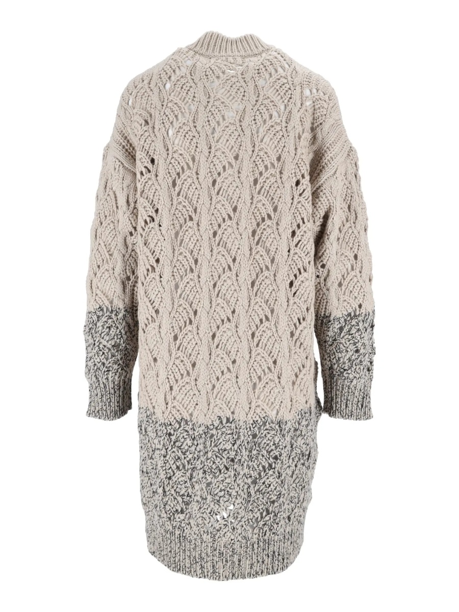 Cardigane PLATINUM OPENWEAVE OVERSIZE BOMBER,DEGRADE' BICOLOR EFFECT - Img 3