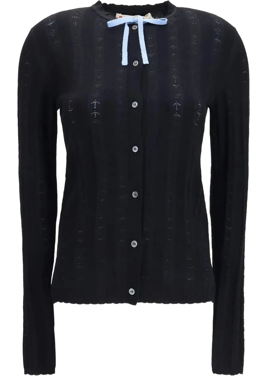Cardigane Wool and silk Cardigan with bow - Img 6
