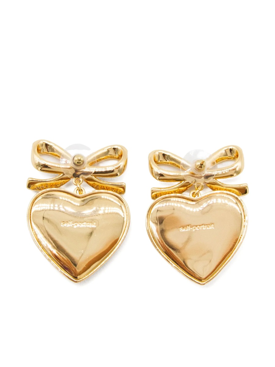 Cercei Heart-shaped earrings with embellished bow - Img 3