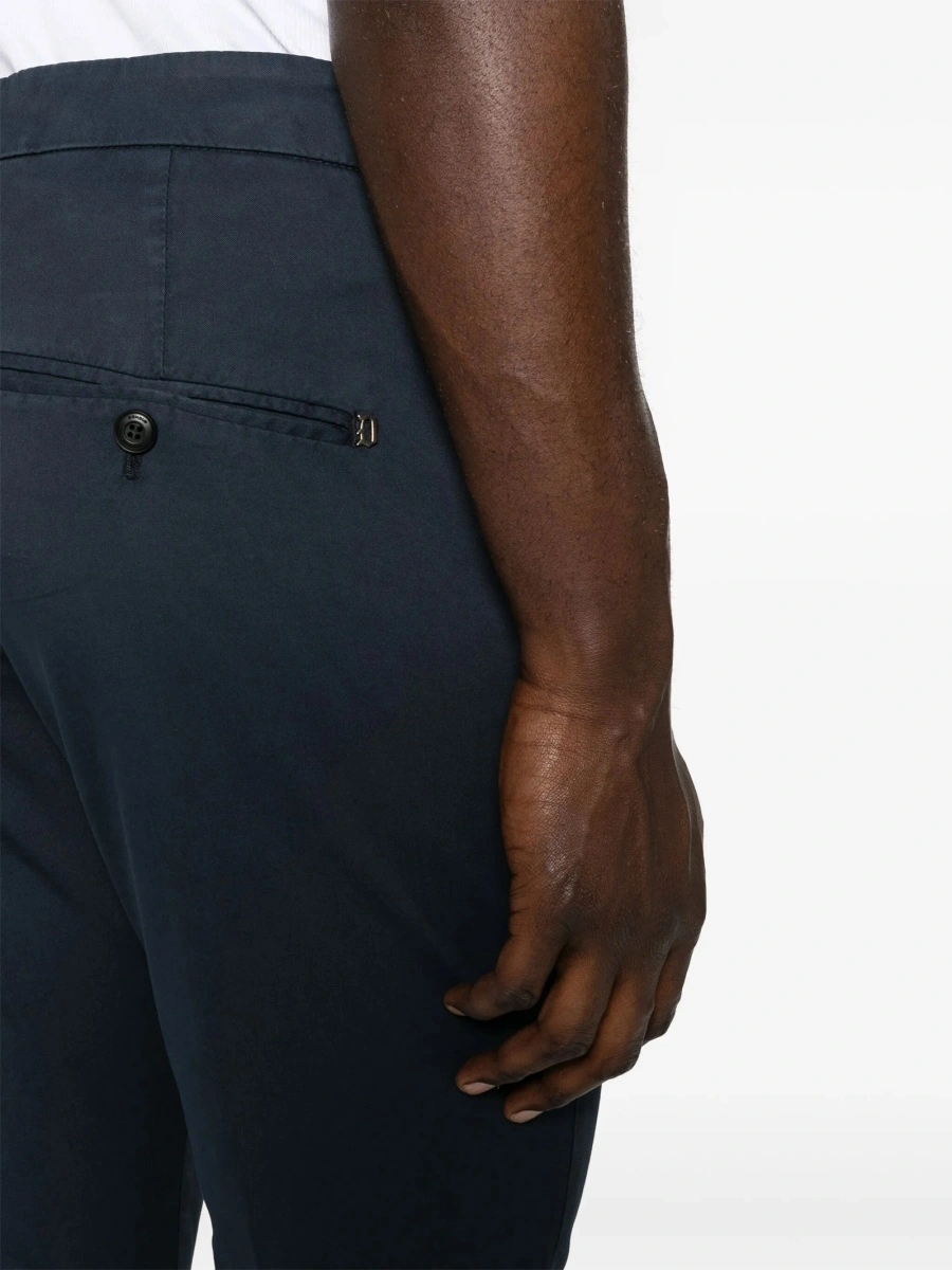 Chinos Dondup albastri din bumbac si spandex/elastan - Img 5
