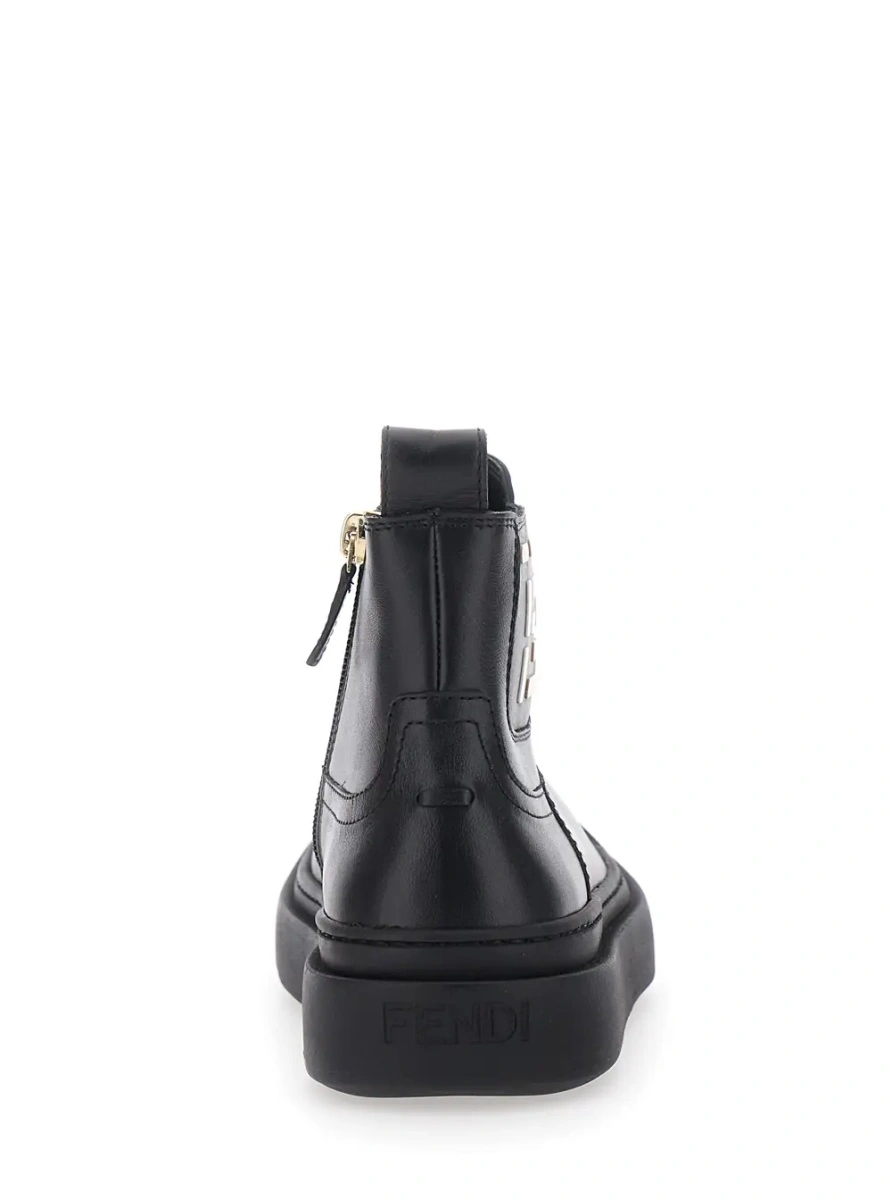 Cizme Fendi negre din piele - Img 4