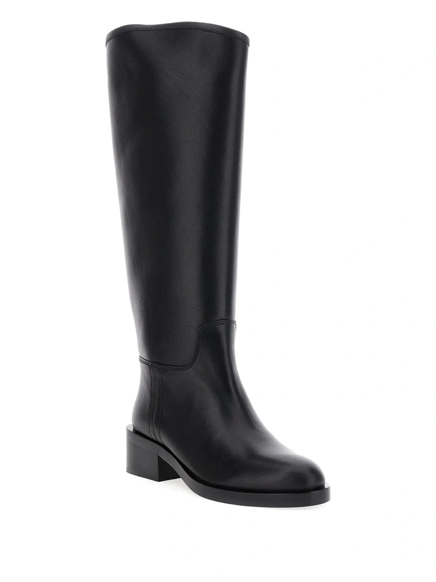 Cizme Jeffrey Campbell negre din piele cu toc masiv - Img 5