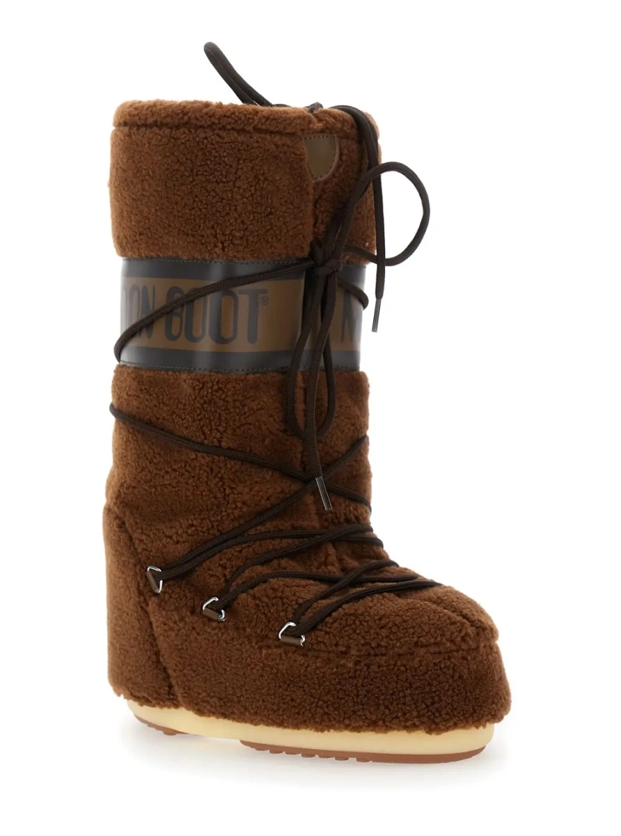 Cizme Moon Boot maro din fleece 'Icon' - Img 2