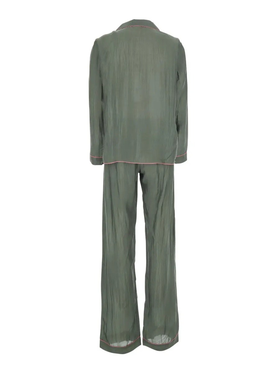 Costum green Suit with shirt and Pants in silk blend Woman - Img 2