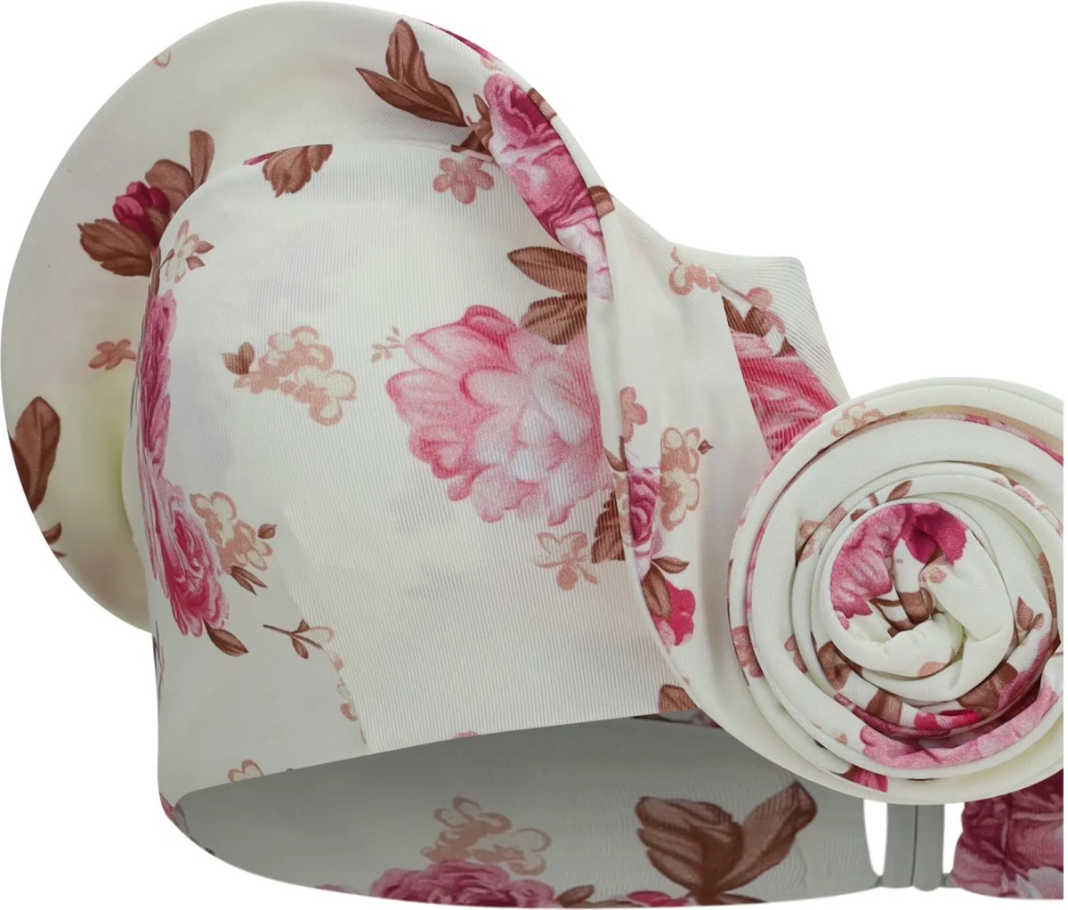 Costume Sculptural floral-print bandeau Swim Top - Img 3