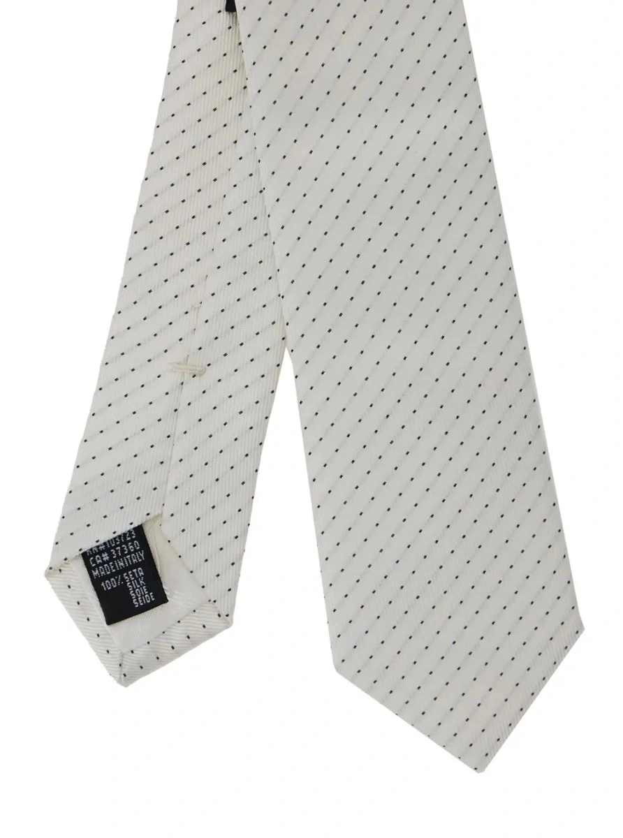 Cravata Emporio Armani alba din matase - Img 3