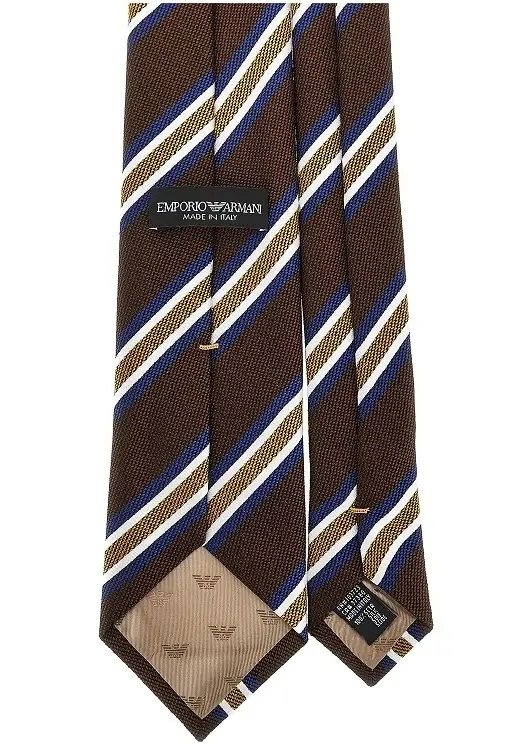 Cravata Emporio Armani maro din matase si jacquard - Img 2
