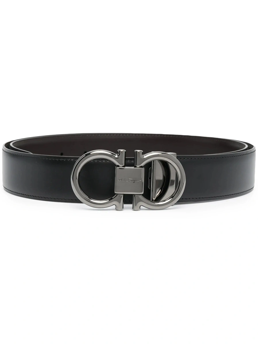 Curea Ferragamo neagra din piele - Img 4