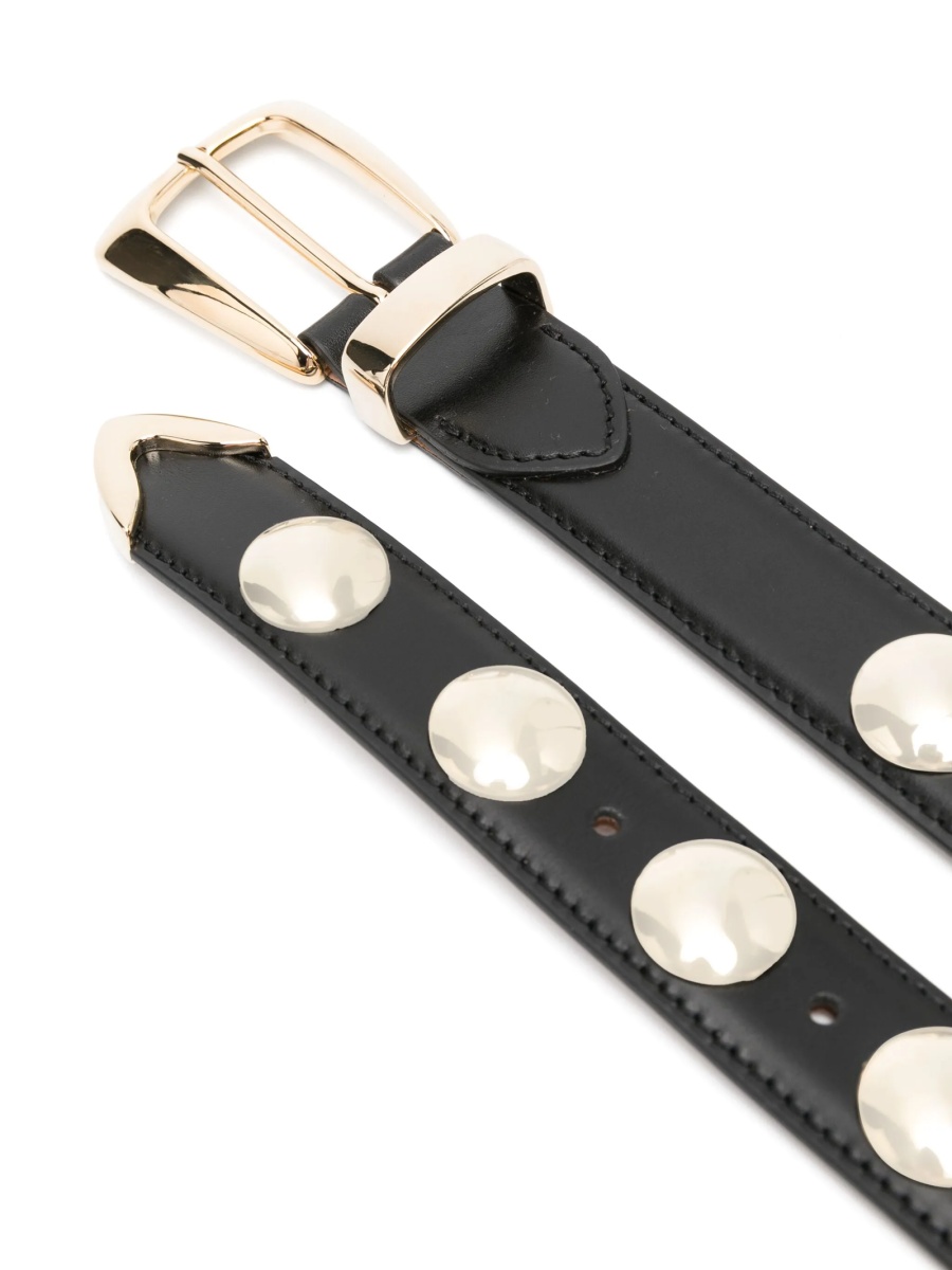 Curea Khaite neagra din metal si piele - Img 2