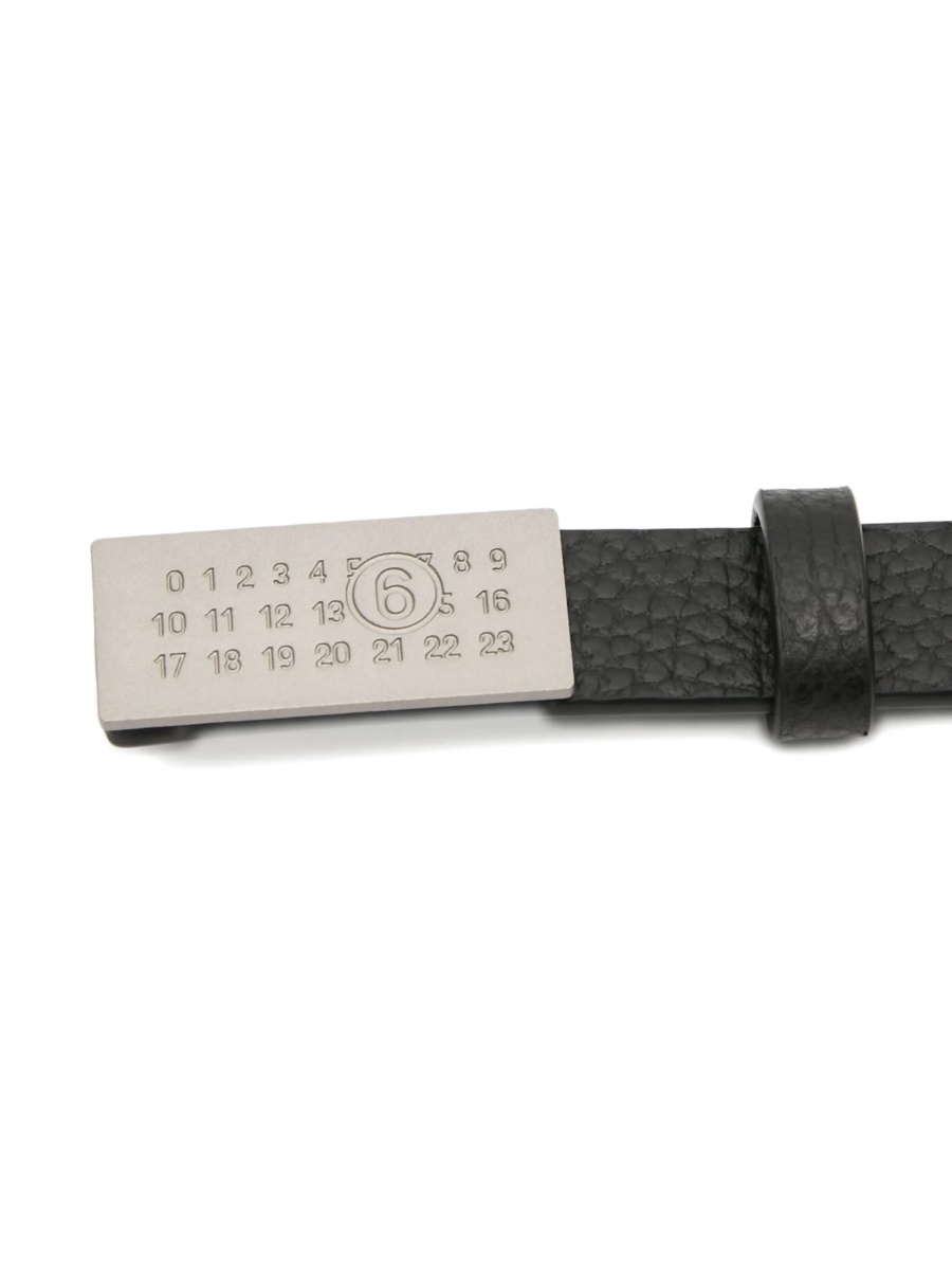 Curea MM6 Maison Margiela neagra din piele - Img 3