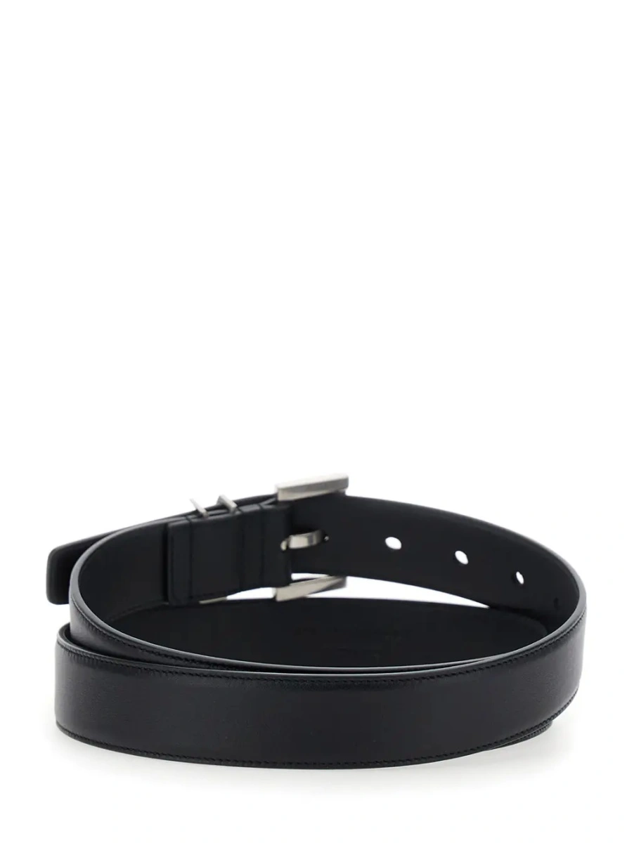Curea Saint Laurent neagra din piele - Img 2