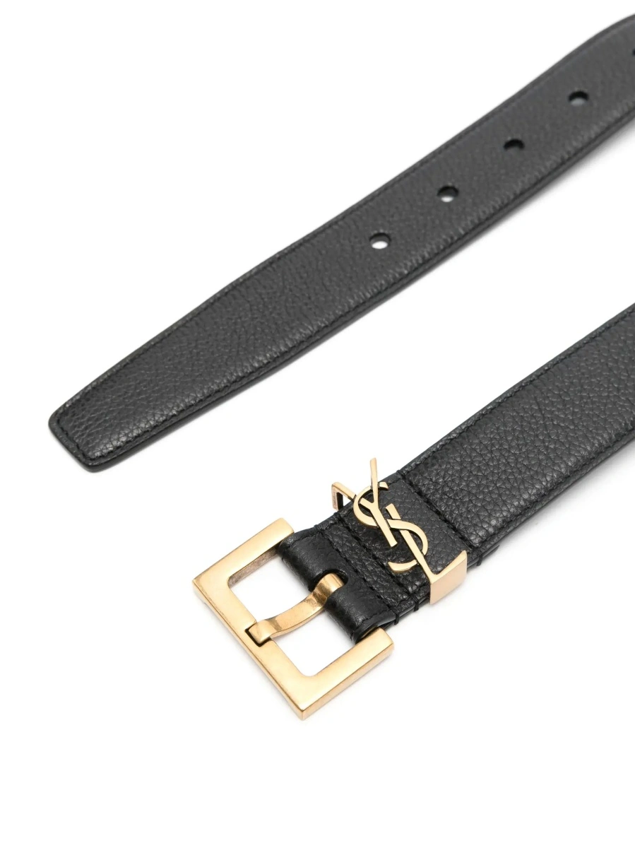 Curea Saint Laurent neagra din piele - Img 4