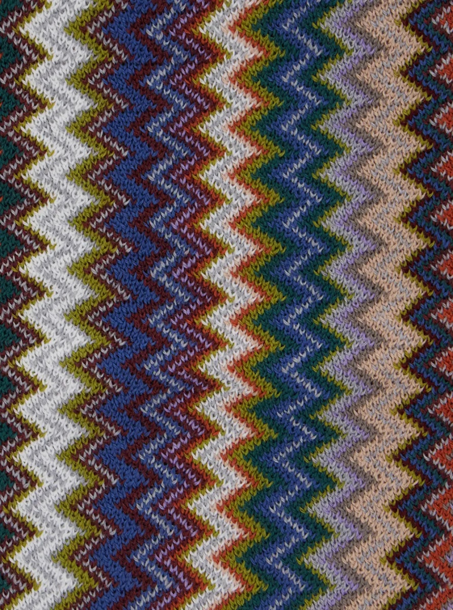 Esarfa Brown Scarf with Zig Zag Motif in Wool and Acrylic for Women - Img 3