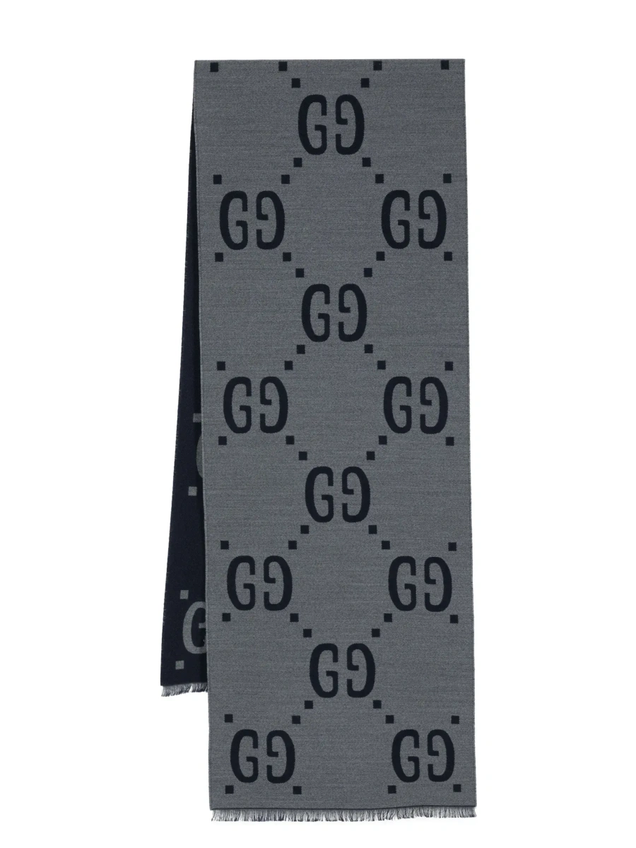 Esarfa Gucci gri din lana - Img 6