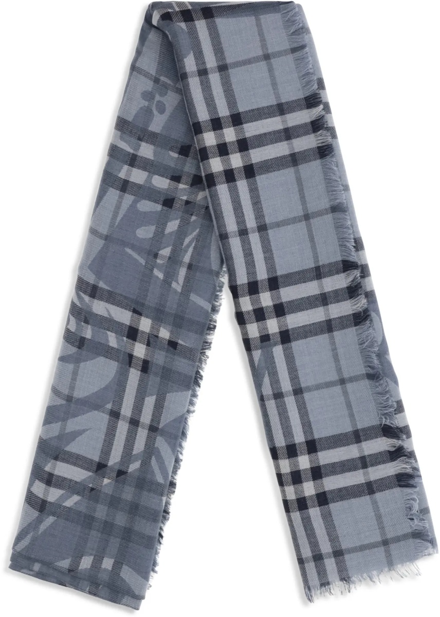 Esarfa Knight Check wool and silk Scarf - Img 2