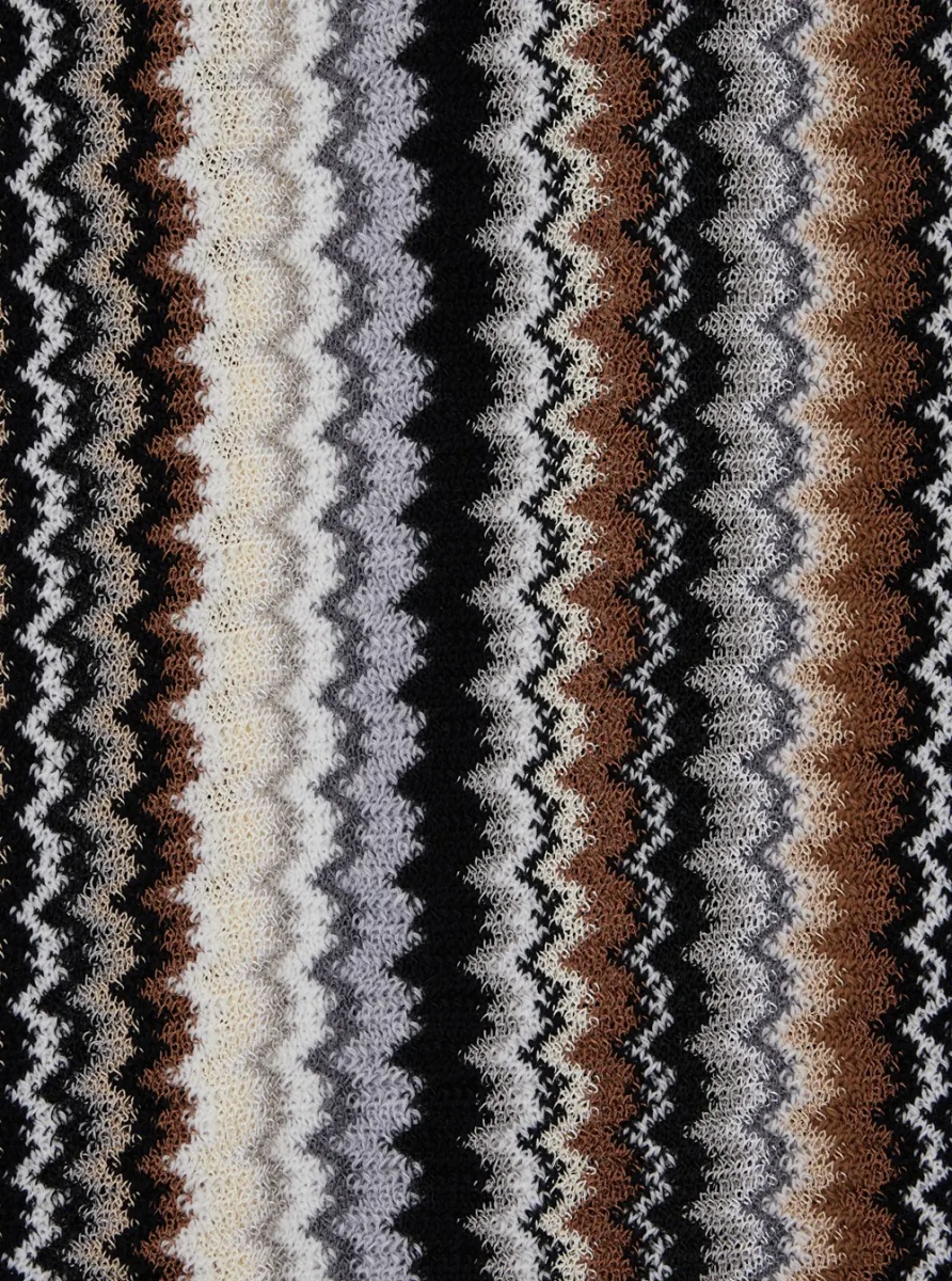 Esarfa Scarf in wool and viscose with Missoni motif and brown unisex - Img 3