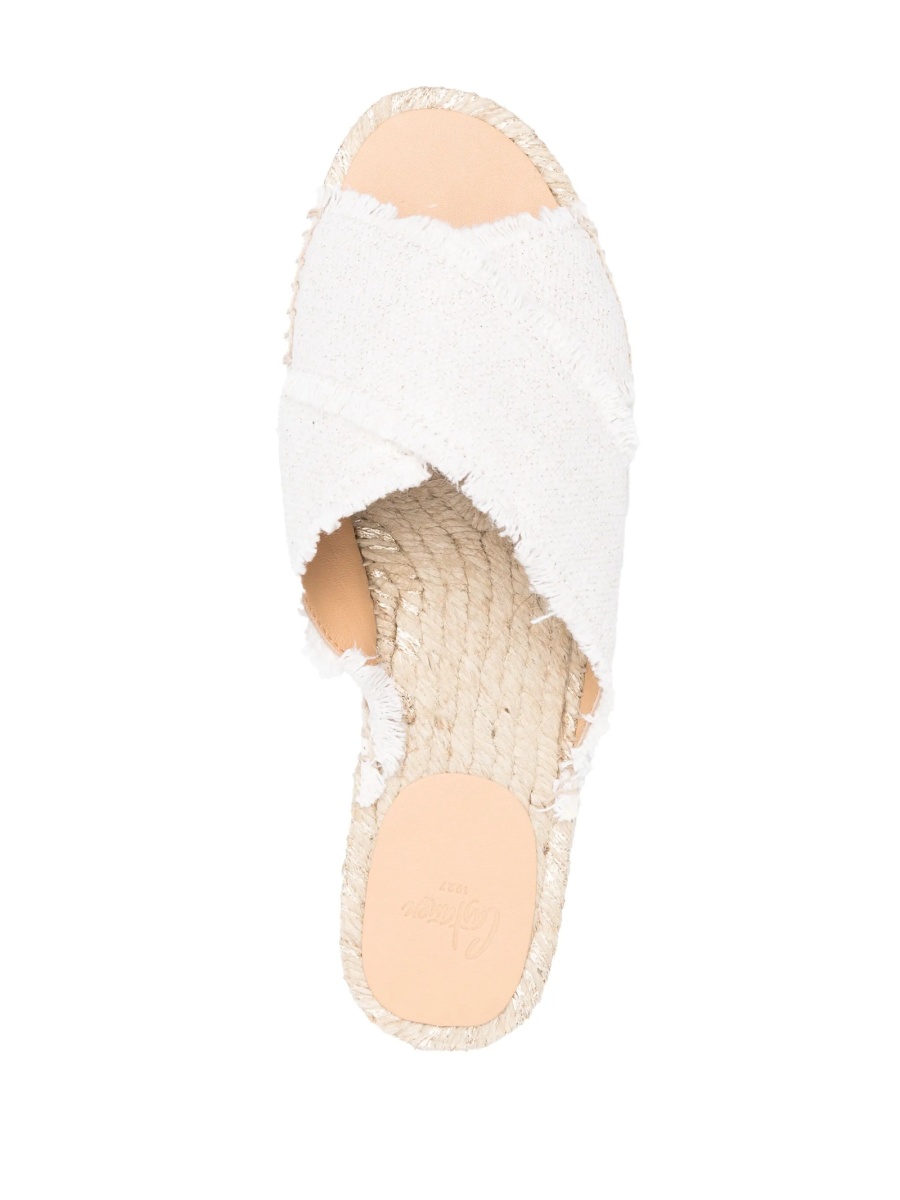 Espadrile CASTAÑER albe din material textil - Img 4