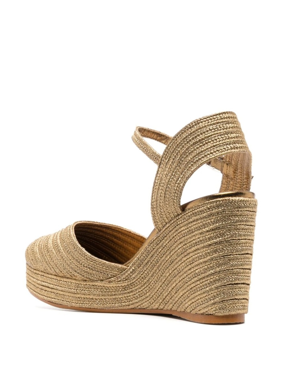 Espadrile CASTAÑER aurii din material textil - Img 3