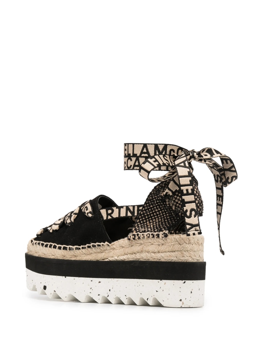 Espadrile Stella McCartney negre din bumbac organic - Img 3