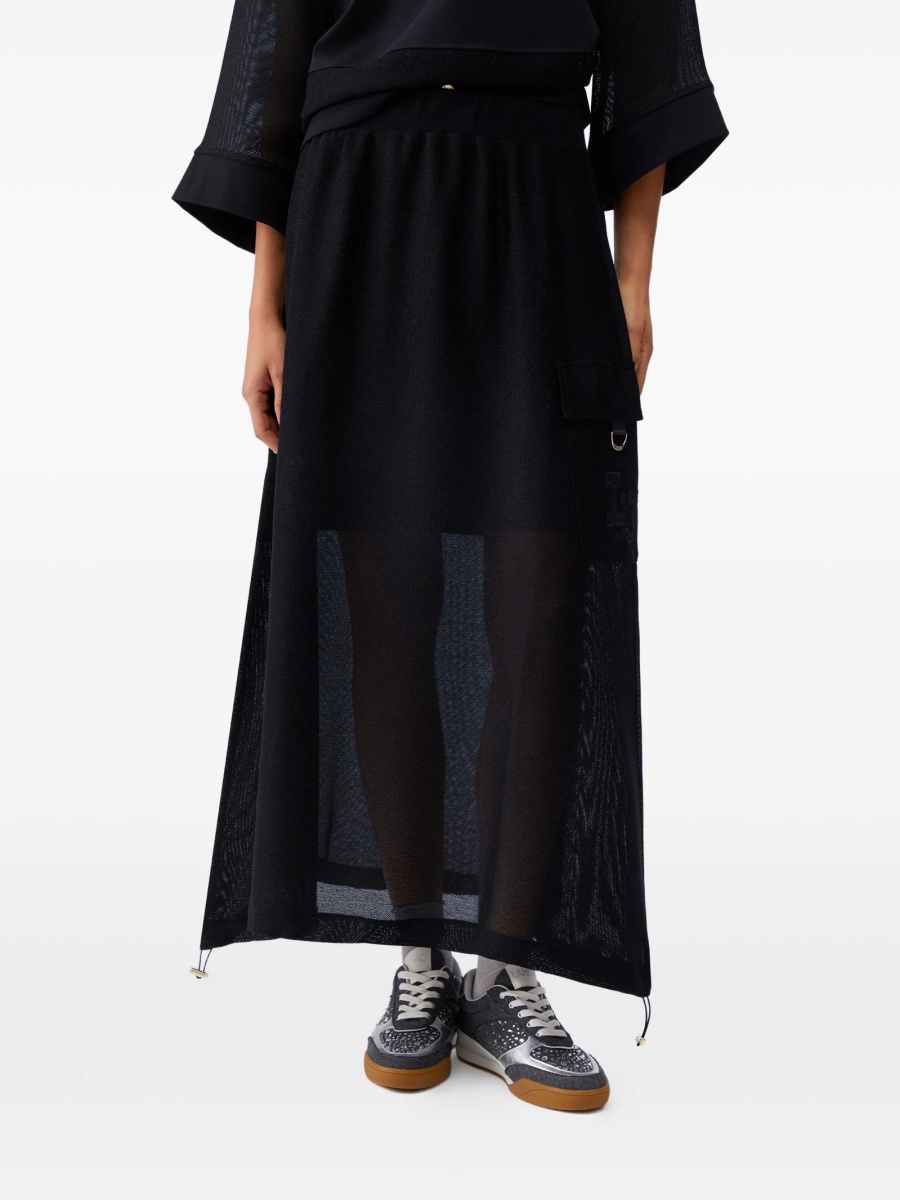 Fusta clos LIU JO SPORT neagra din polyester si vascoza - Img 3