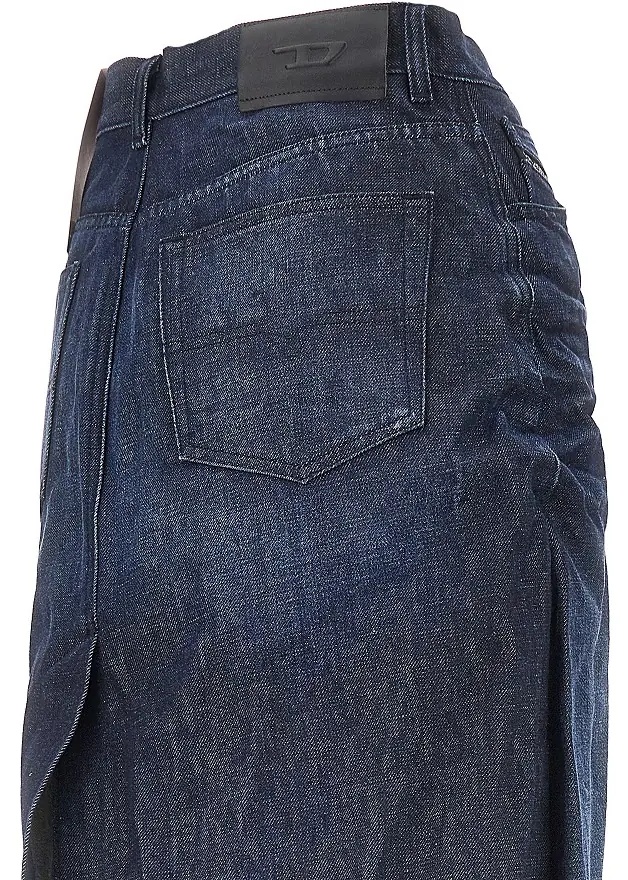 Fusta Creased denim midi skirt - Img 4