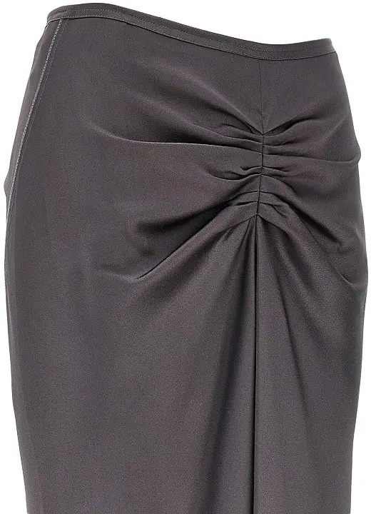 Fusta Crepe back satin midi skirt - Img 2