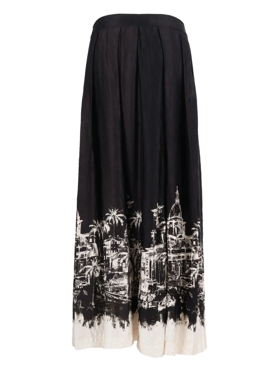 Fusta cu pliuri Shirt A Porter neagra - Img 2