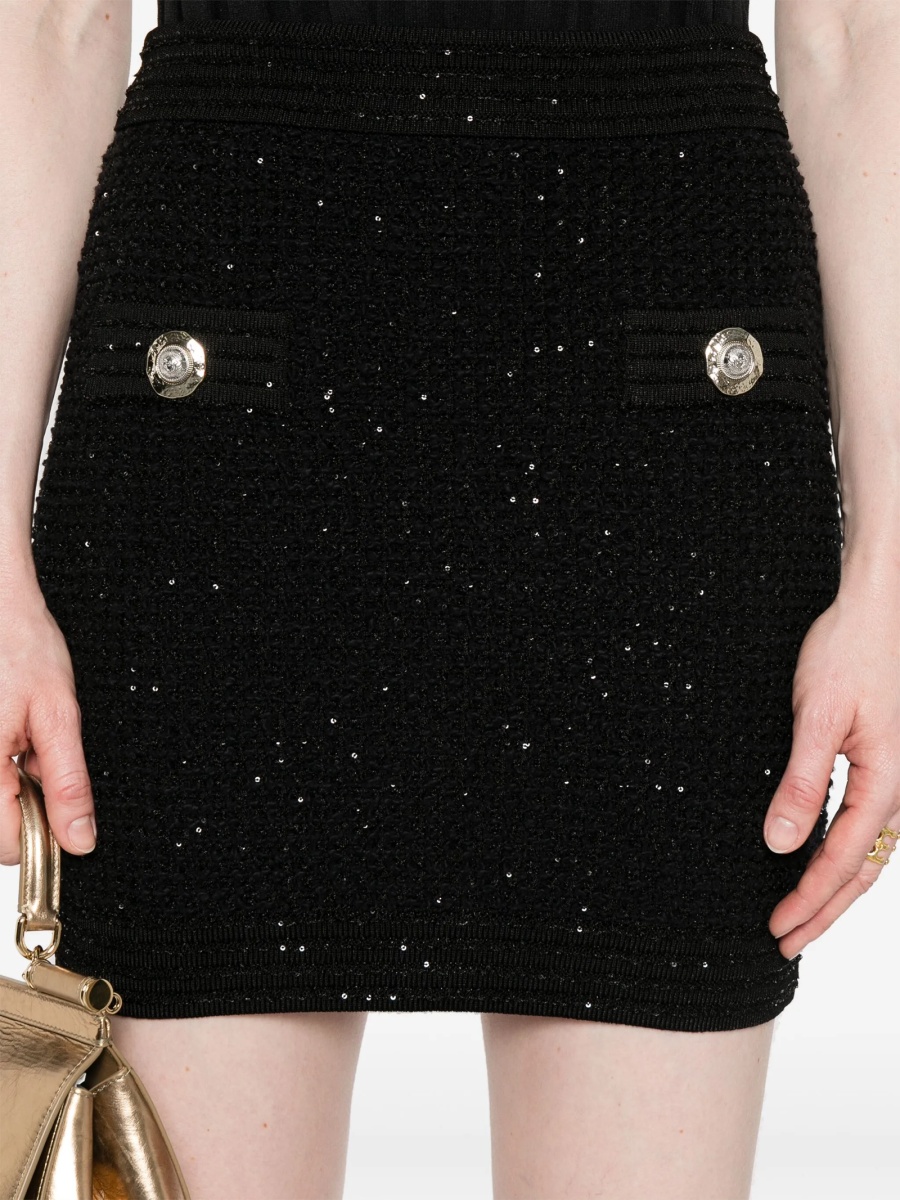 Fusta cu talie inalta Balmain neagra - Img 5