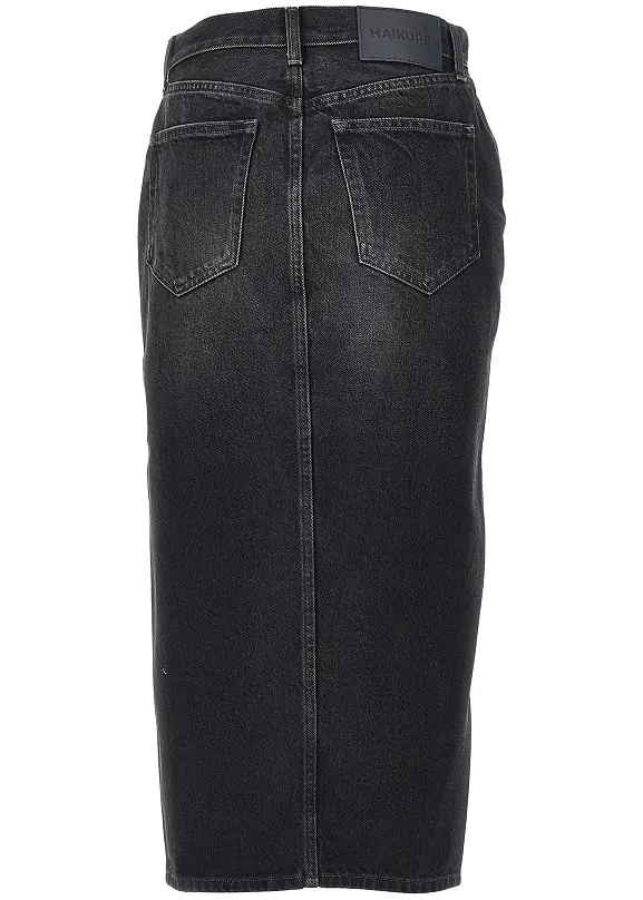Fusta Denim midi skirt with front zip - Img 3