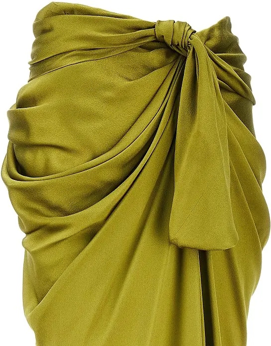 Fusta Draped silk midi skirt - Img 2