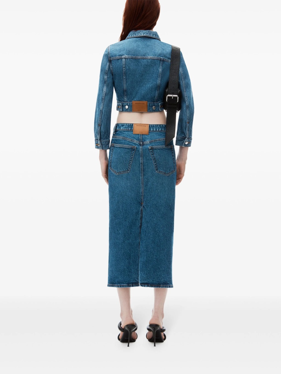 Fusta drepte Alexander Wang albastra - Img 4