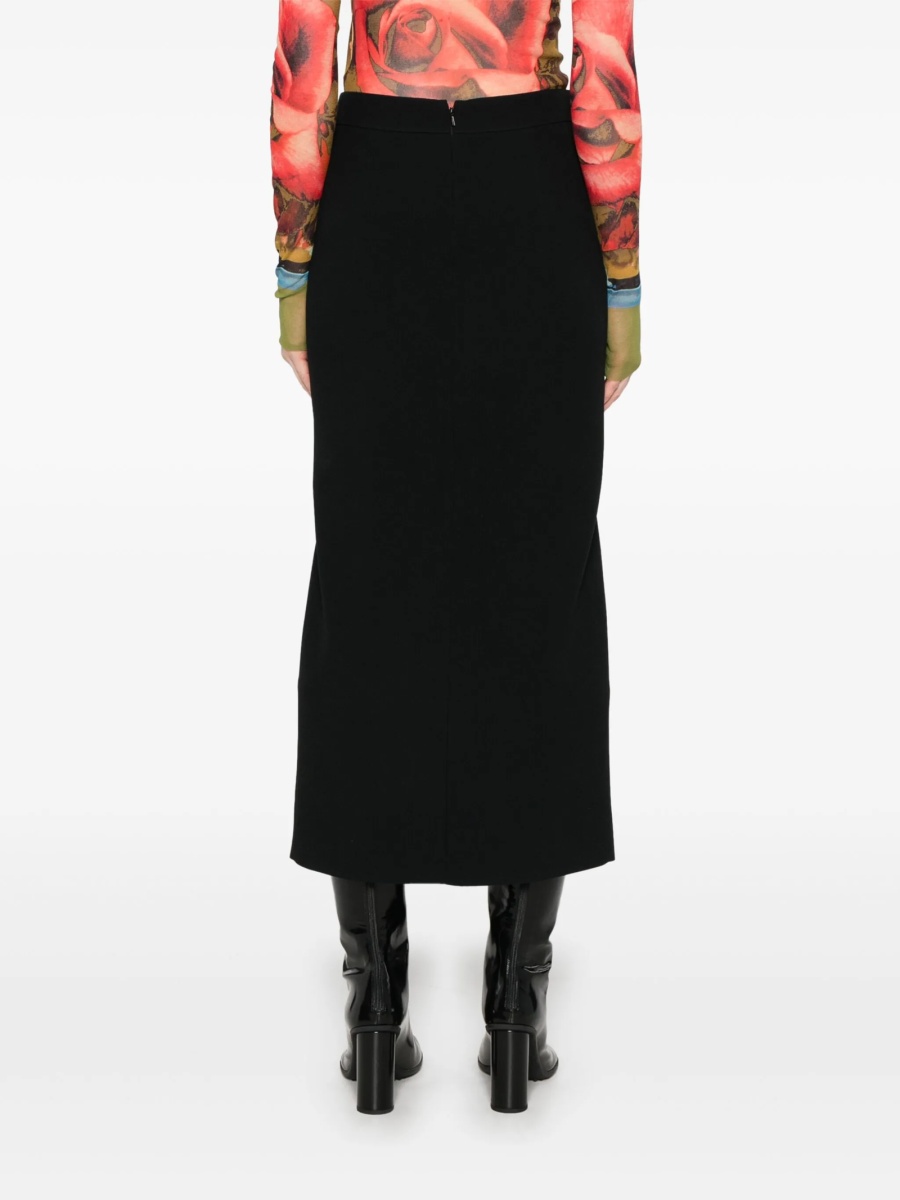 Fusta drepte Moschino neagra din acetat si vascoza - Img 4