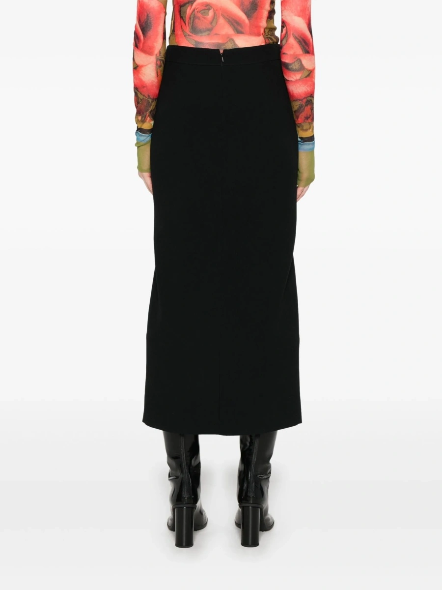 Fusta drepte Moschino neagra din acetat si vascoza - Img 4