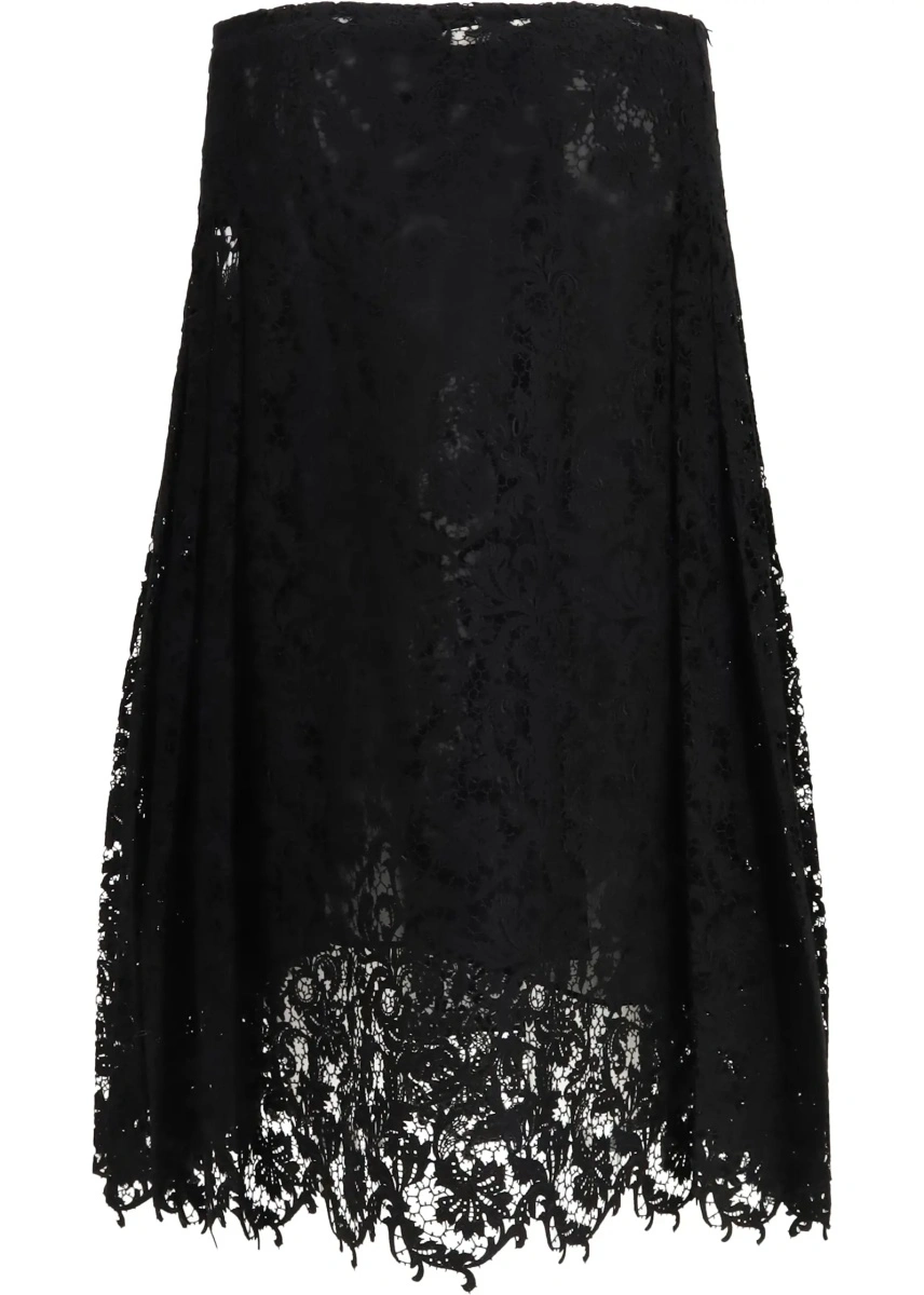 Fusta Fendi neagra din dantela macrame - Img 2