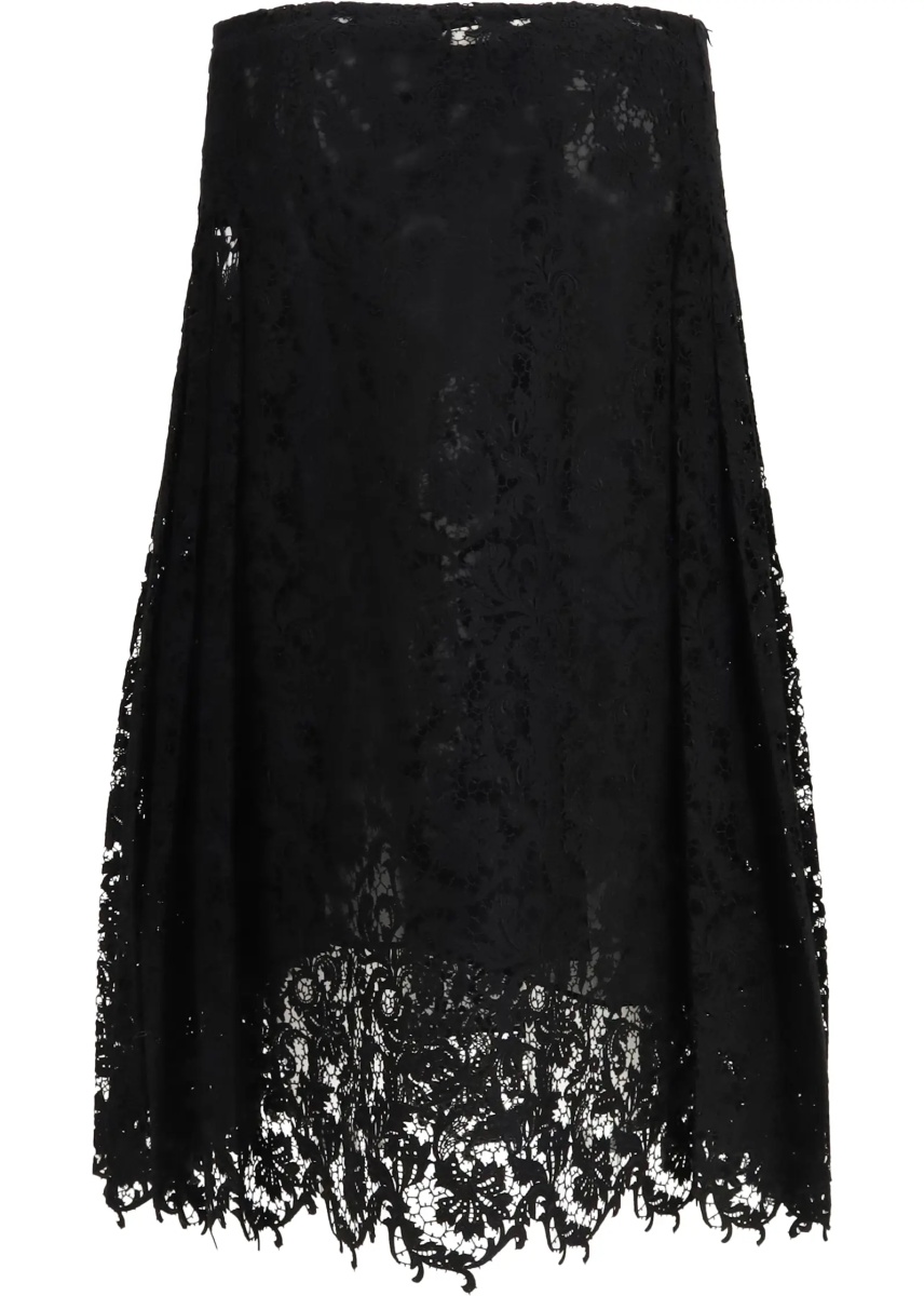 Fusta Flared midi Skirt in macramé lace - Img 2