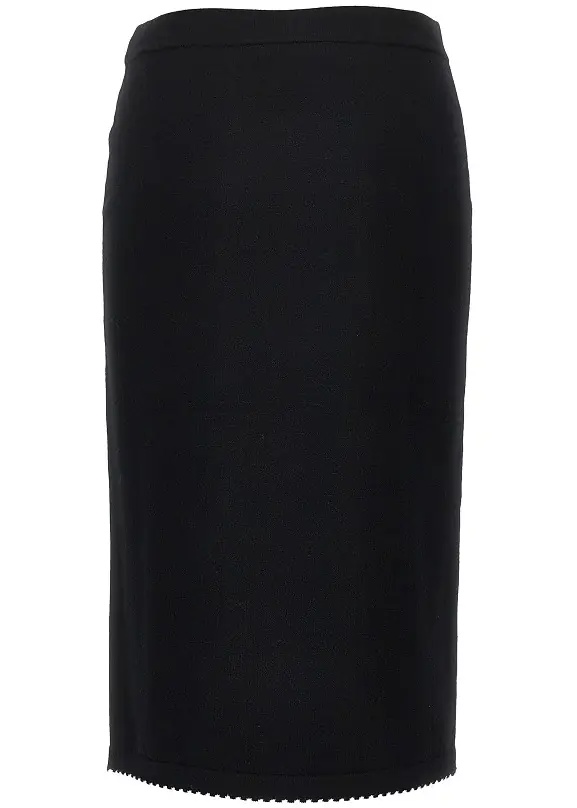 Fusta Knitted midi skirt with scalloped edges - Img 3