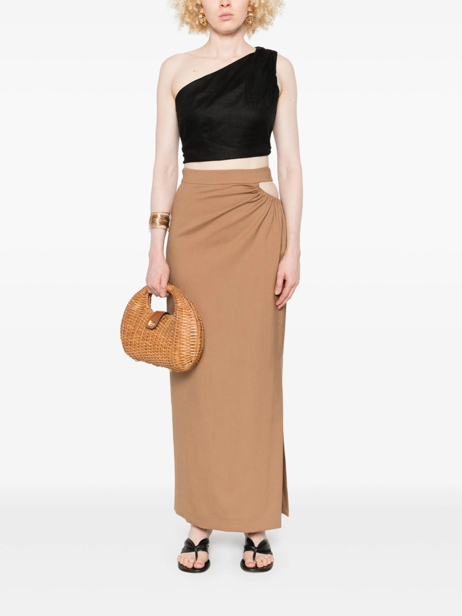 Fusta Max Mara maro din lana si mohair - Img 2