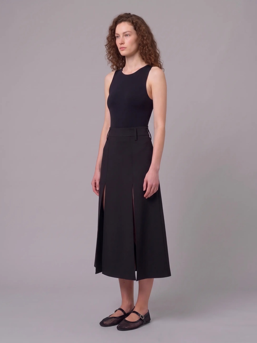 Fusta Midi Panel Skirt In Double Crepe - Img 2