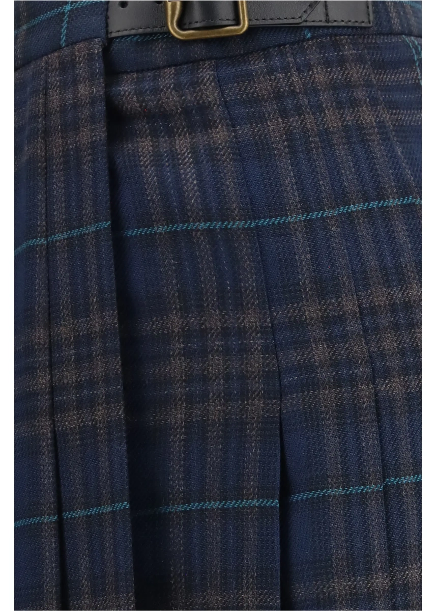 Fusta Pleated check wool-blend Skirt - Img 3