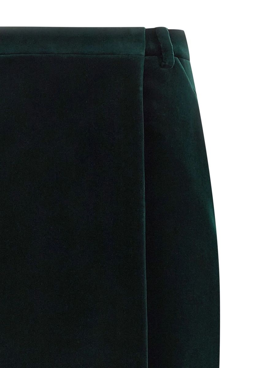 Fusta Saint Laurent verde din bumbac - Img 3