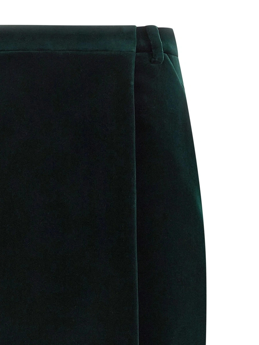 Fusta Saint Laurent verde din bumbac - Img 3