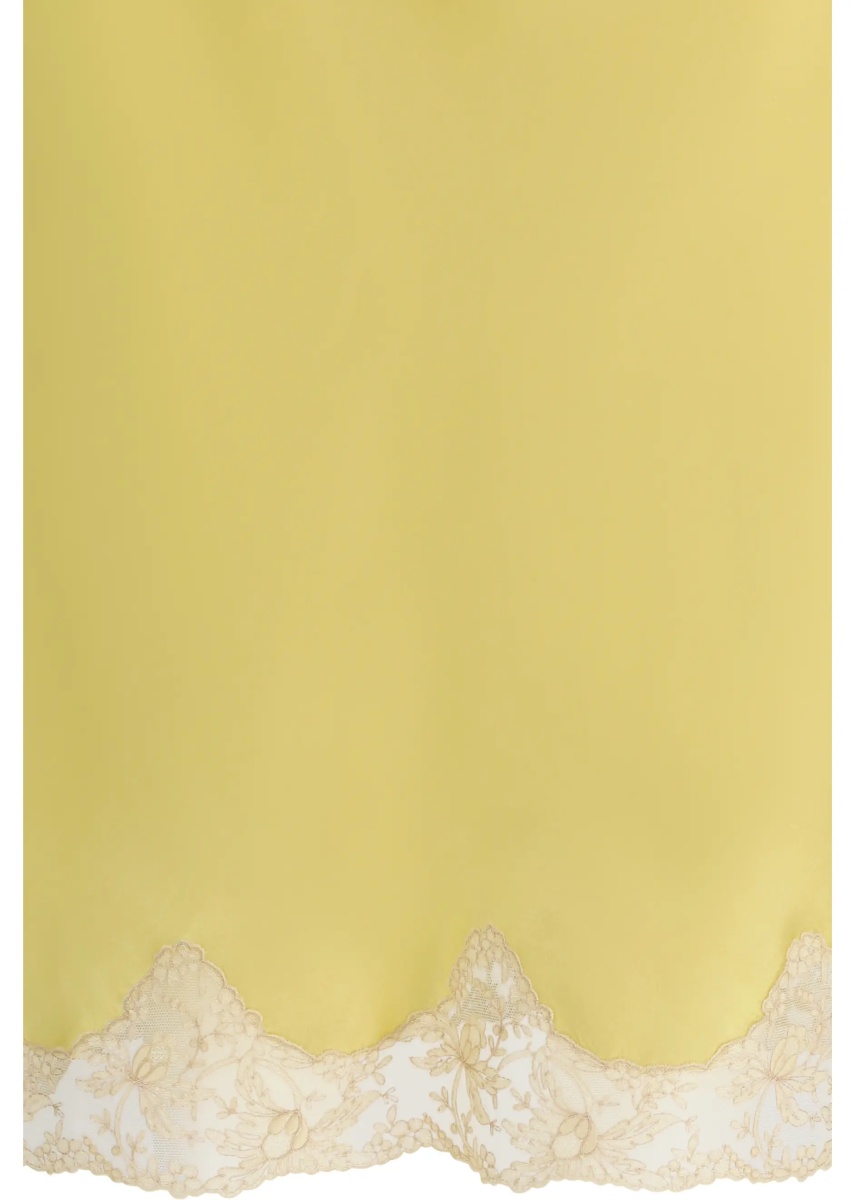 Fusta Satin Midi Skirt with lace inserts - Img 3