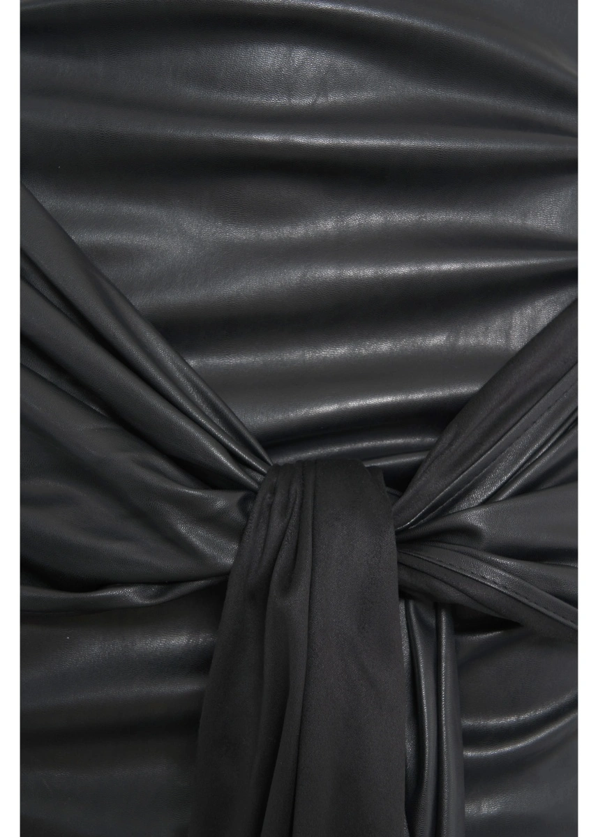 Fusta scurta Elisabetta Franchi neagra din piele ecologica - Img 5
