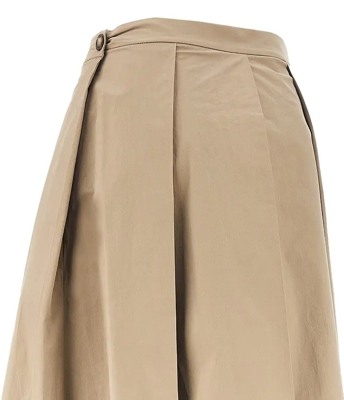 Fusta Stretch poplin pleated midi skirt - Img 4