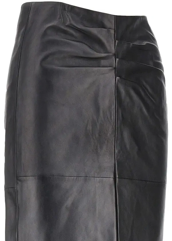 Fusta 'Tuline' leather midi skirt - Img 2