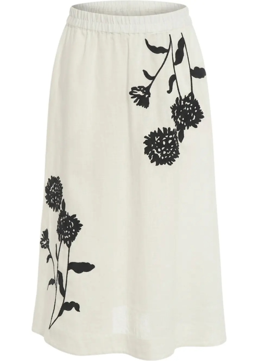 Fuste Linen midi skirt with floral embroidery - Img 2