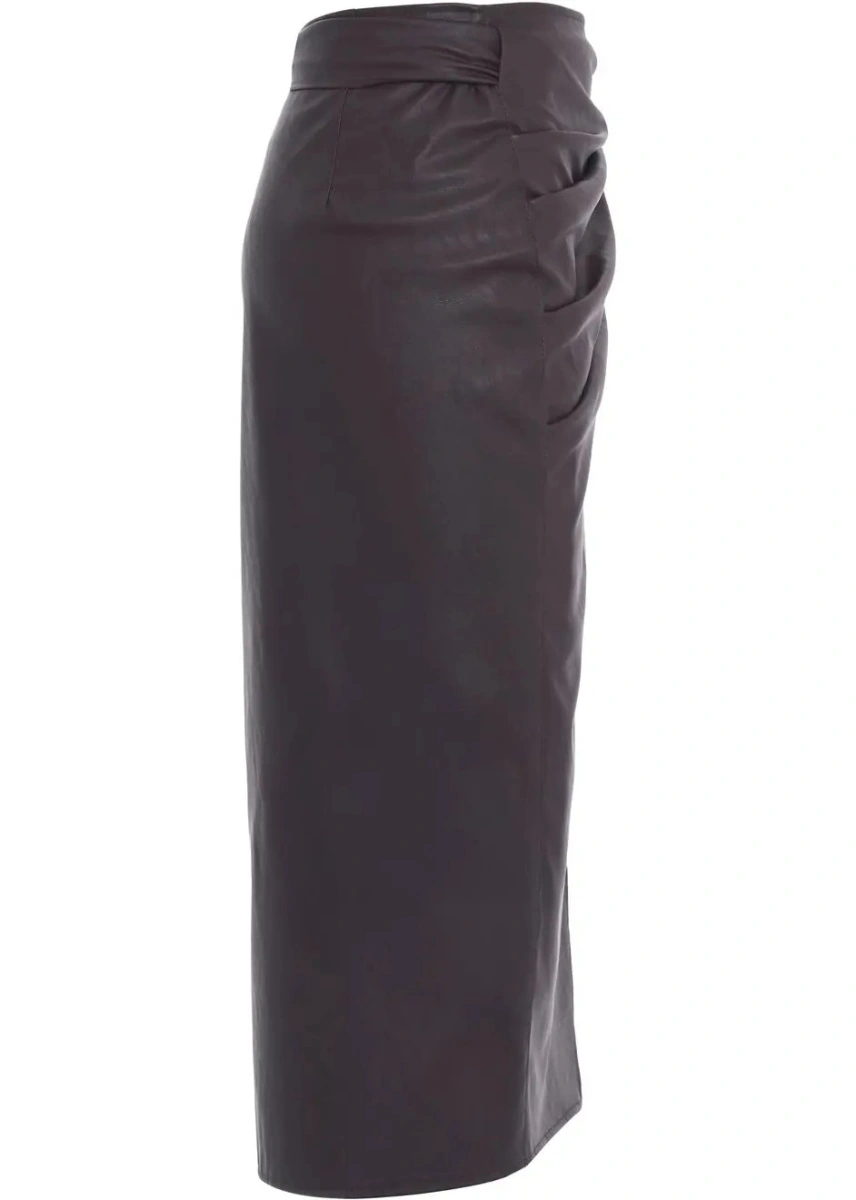 Fuste Midi skirt in leather look - Img 3