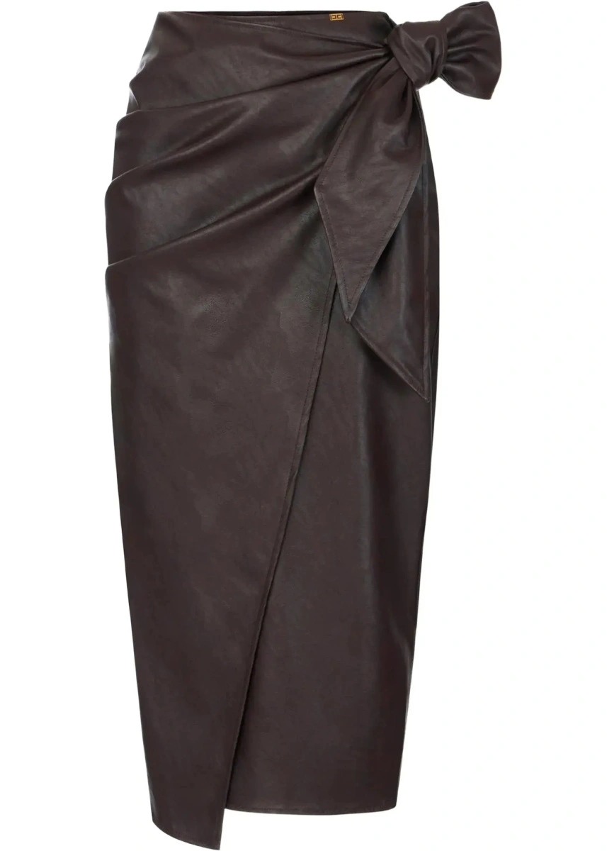 Fuste Midi skirt in leather look - Img 10